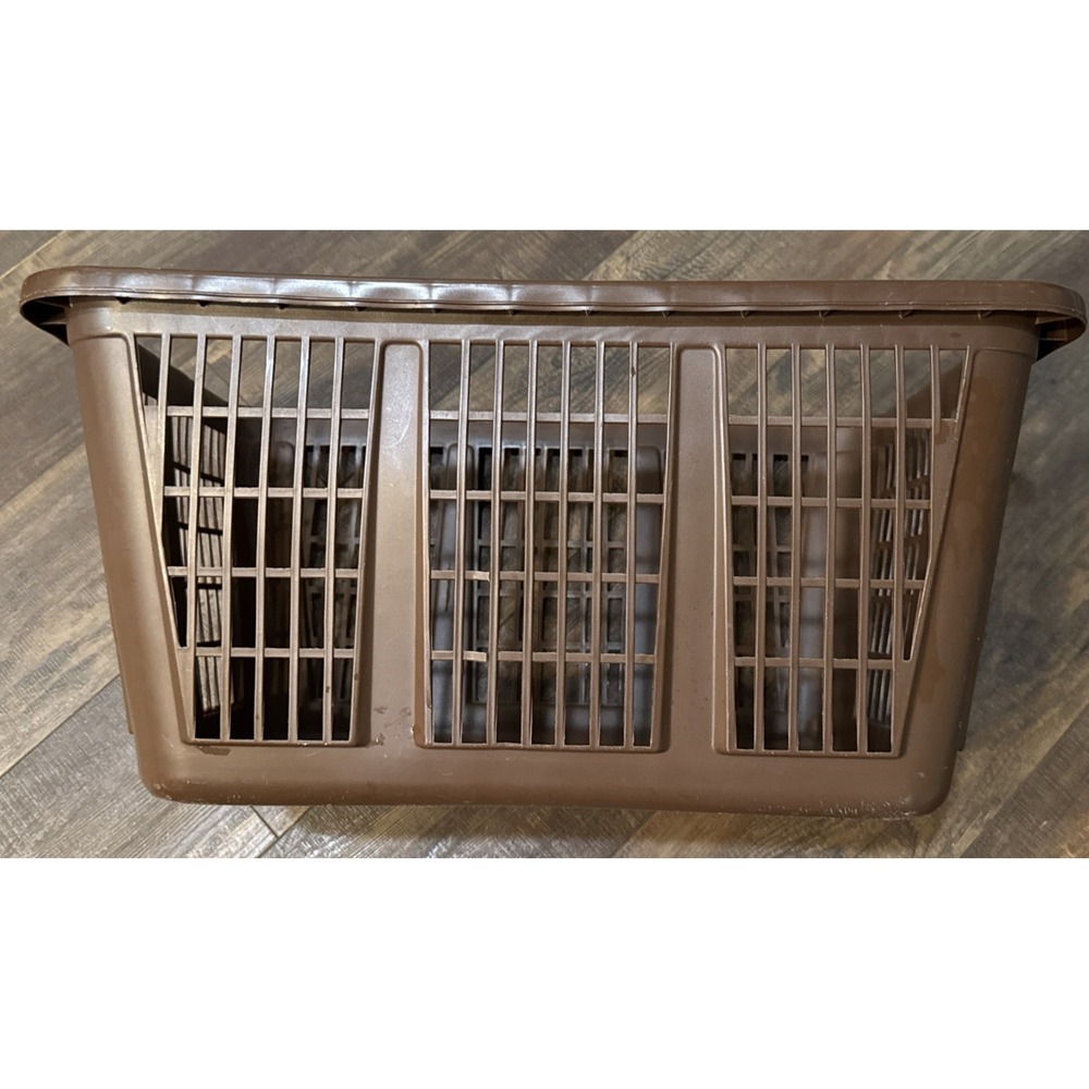 Rubbermaid Brown Laundry Basket Vintage 2885 Rectangle Clothes 22x16x11 - Picture 6 of 10